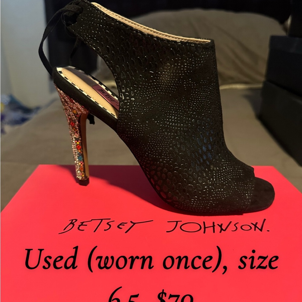 Betsey Johnson Black and Multicolor Heels